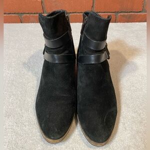 Aquatalia By Marvin K Womens Black Fallyn Suede Ankle Boots‎ Shoes 8 - Flaw